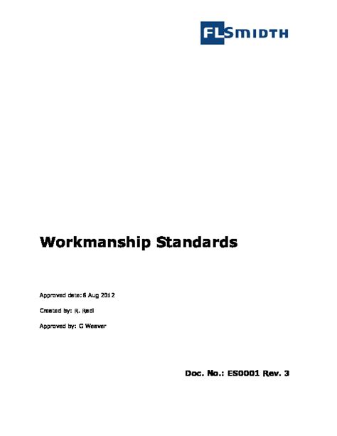 workmanship standards pdf